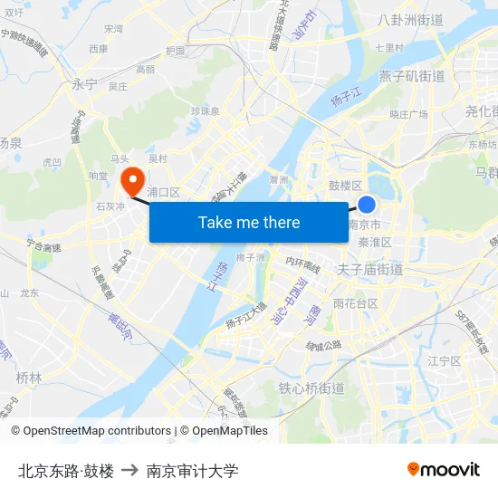 北京东路·鼓楼 to 南京审计大学 map