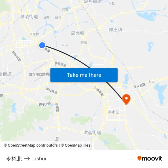 Ling Bridge North to Lishui map