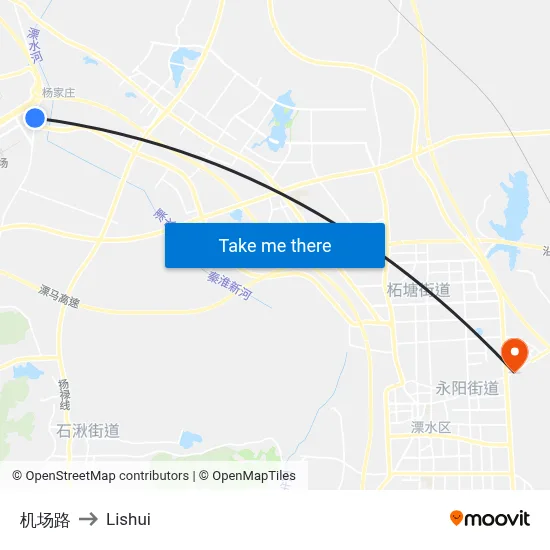 Airport Road to Lishui map