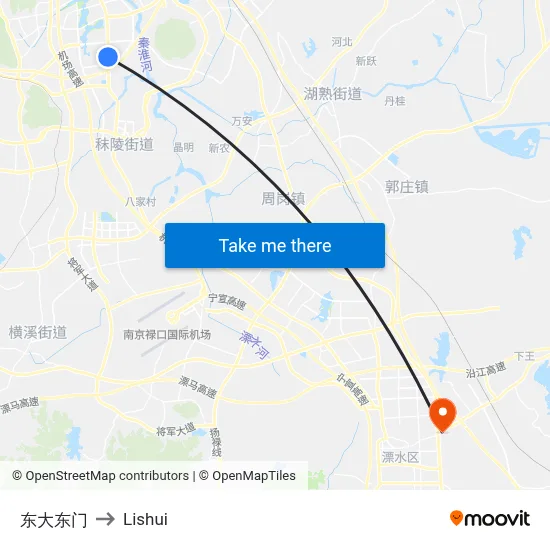East University East Gate to Lishui map