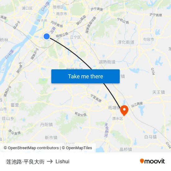 Lianchi Road & Pingliang Street to Lishui map