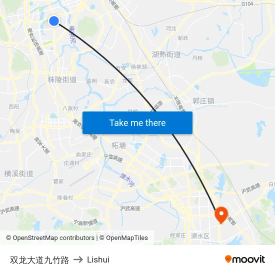 Shuanglong Avenue Jiuzhu Road to Lishui map