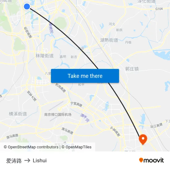 Aitao Road to Lishui map