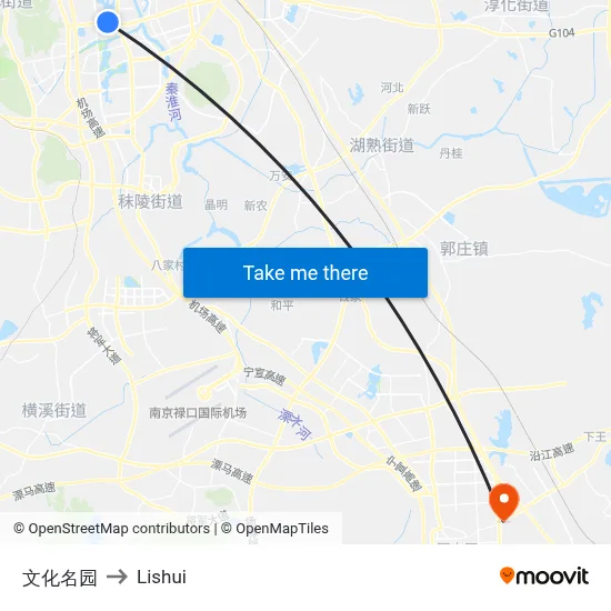 Cultural Garden to Lishui map