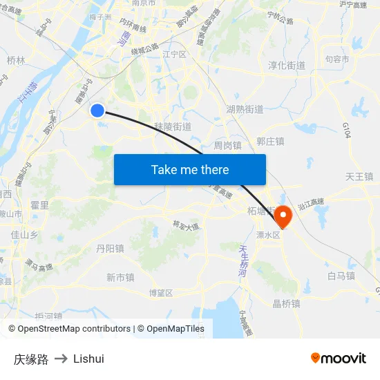 Qingyuan Road to Lishui map