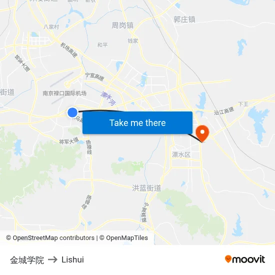 Jincheng College to Lishui map