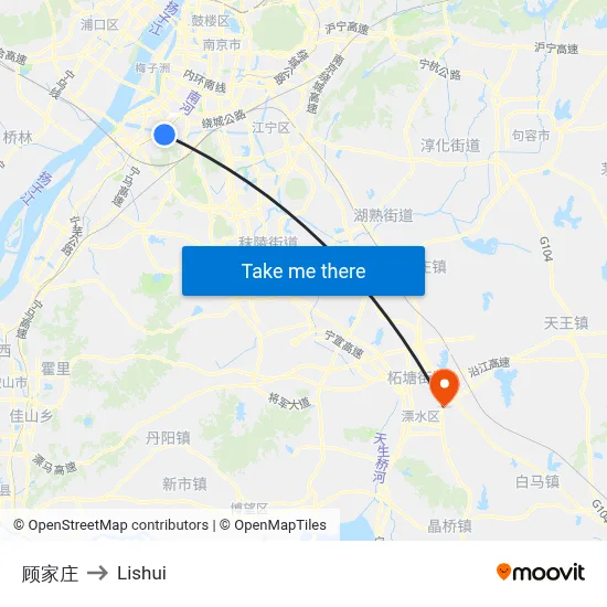 Gujiazhuang to Lishui map