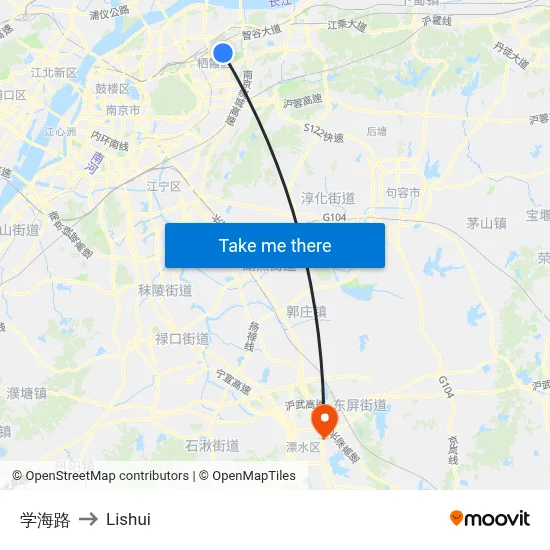 Xuehai Road to Lishui map