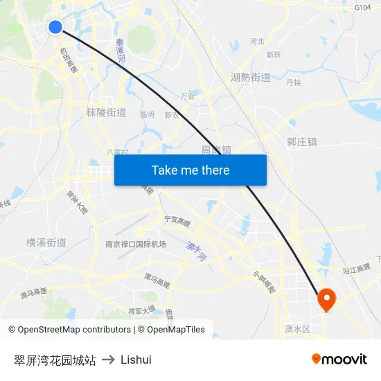 Cuiping Bay Garden City Station to Lishui map