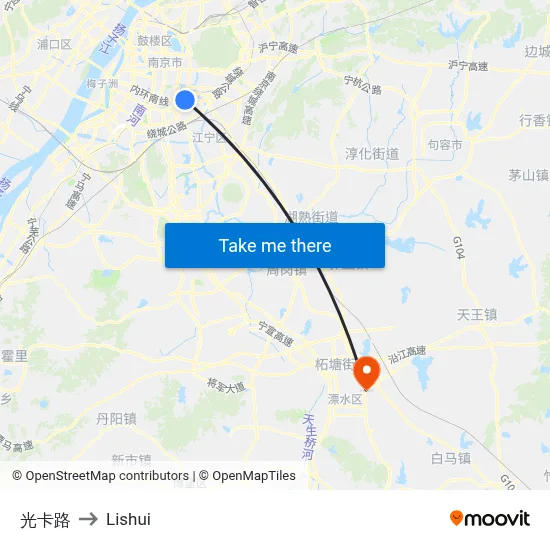 Guangka Road to Lishui map