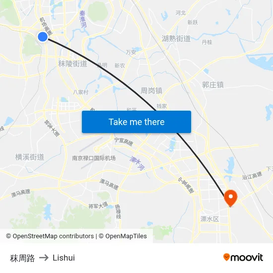 Mozhou Road to Lishui map