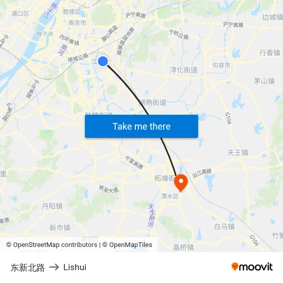 East Xin North Road to Lishui map