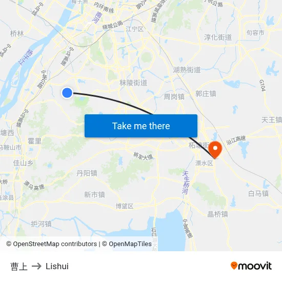 Cao Upper to Lishui map