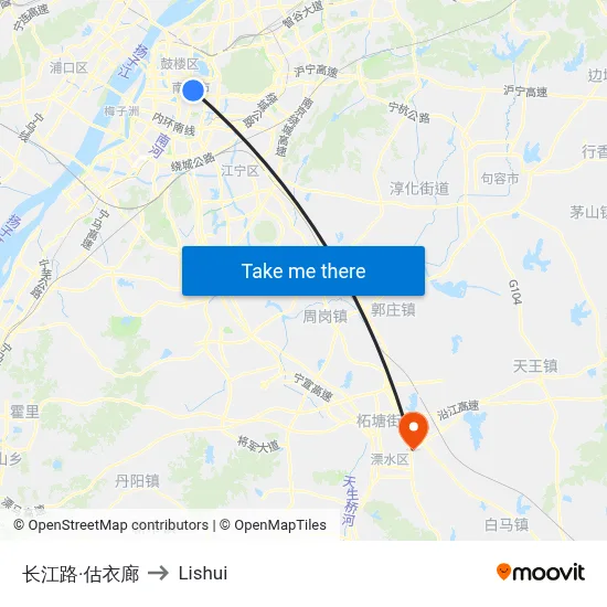 Changjiang Road - Guyilang to Lishui map