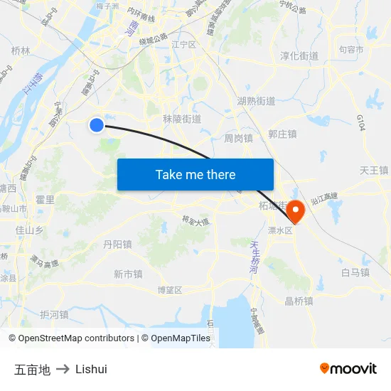 Wumu Di to Lishui map