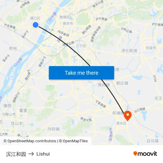 Binjiang Heyuan to Lishui map