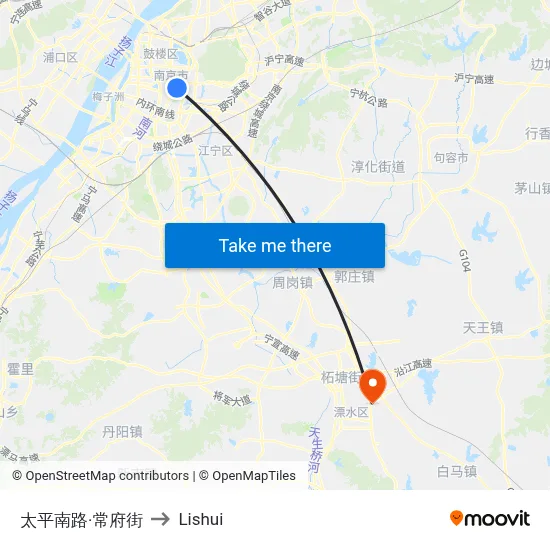Taiping South Road and Changfu Street to Lishui map