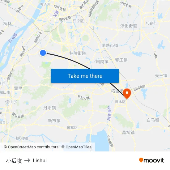Xiaohoufen to Lishui map