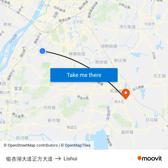 Ginkgo Lake Avenue · Zhengfang Avenue to Lishui map