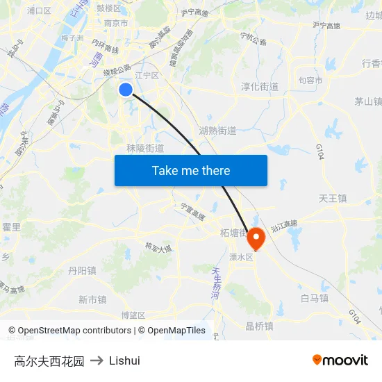 Golf West Garden to Lishui map