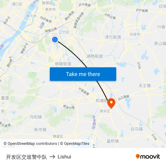 Development Zone Traffic Police Brigade to Lishui map