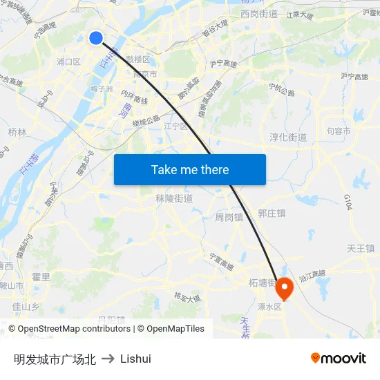 Mingfa City Plaza North to Lishui map