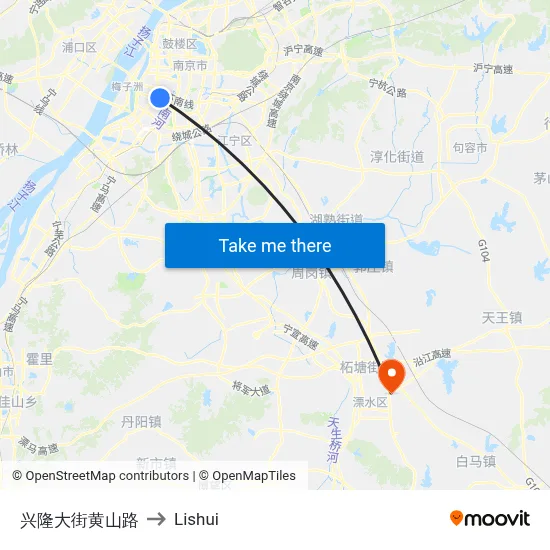 Xinglong Street Huangshan Road to Lishui map