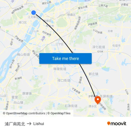 Puchang South Garden North to Lishui map