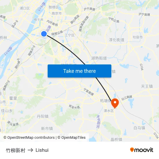 Zhuliu New Village to Lishui map
