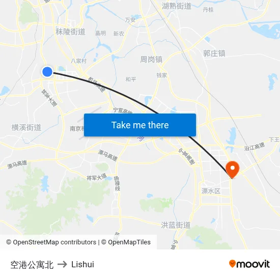 Airport Apartments North to Lishui map