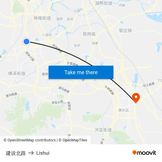 Construction North Road to Lishui map