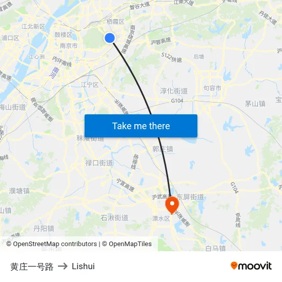 Huangzhuang First Road to Lishui map