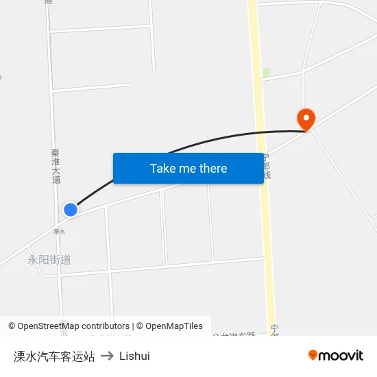 Lishui Bus Station to Lishui map