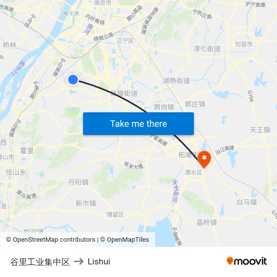 Guli Industrial Zone to Lishui map