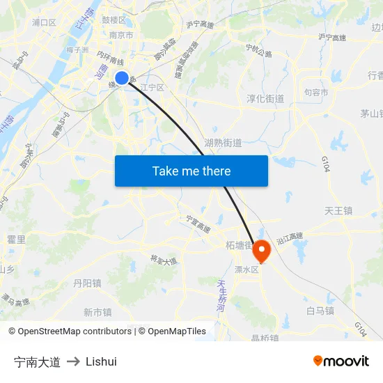 Ningnan Avenue to Lishui map