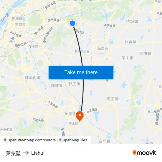 Huangsu Shu to Lishui map