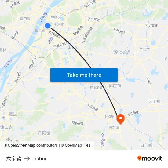 Dongbao Road to Lishui map