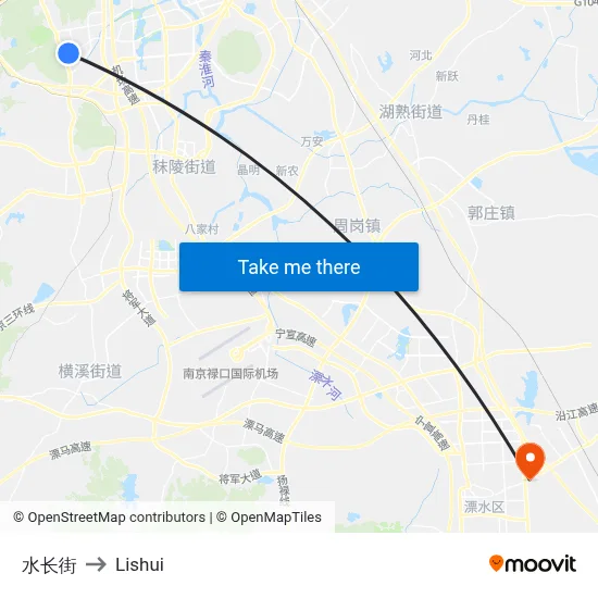 Shuichang Street to Lishui map