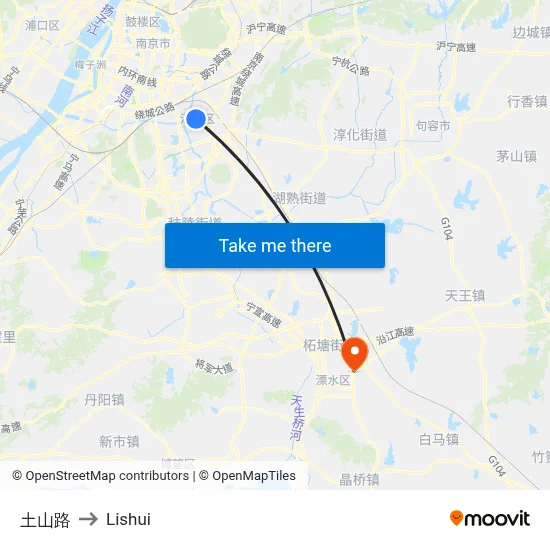 Tushan Road to Lishui map