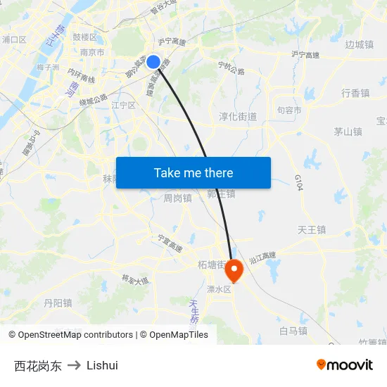 West Huagang East to Lishui map