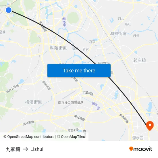 Jiujiatang to Lishui map