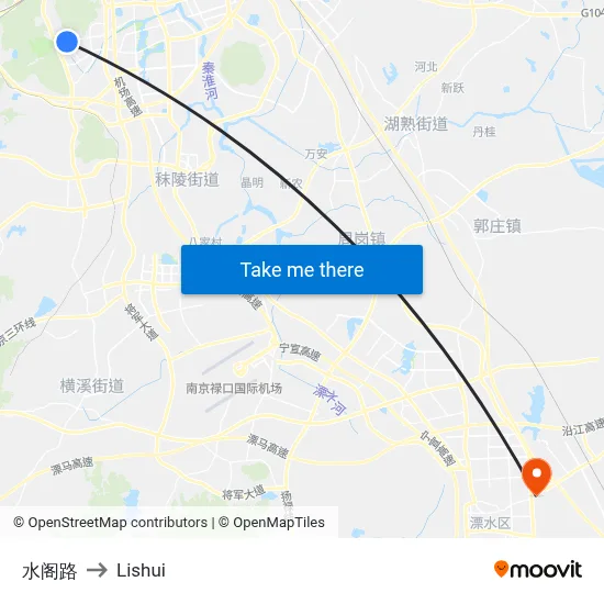 Shuige Road to Lishui map