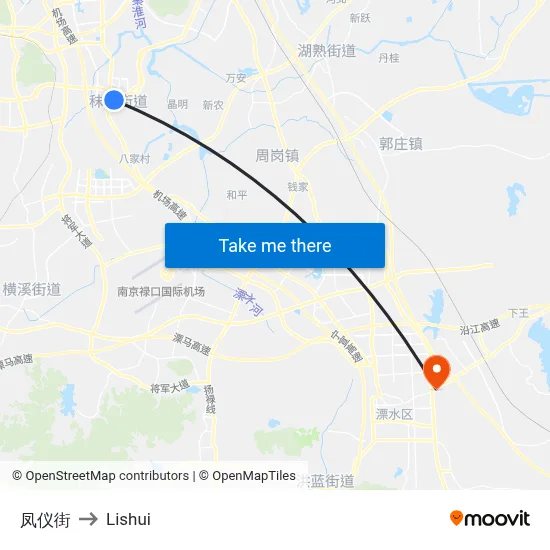 Fengyi Street to Lishui map