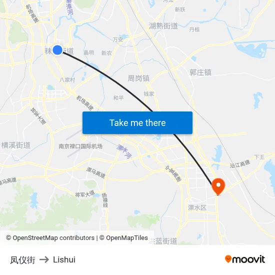 Fengyi Street to Lishui map