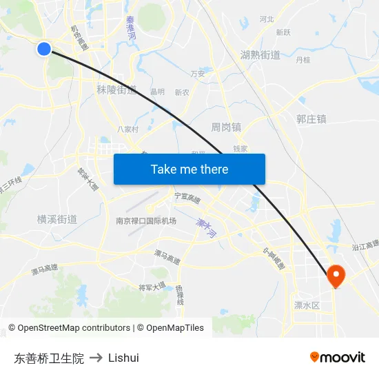 Dongshan Bridge Health Center to Lishui map