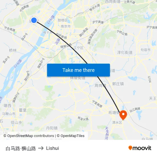 Baima Road·Shishan Road to Lishui map