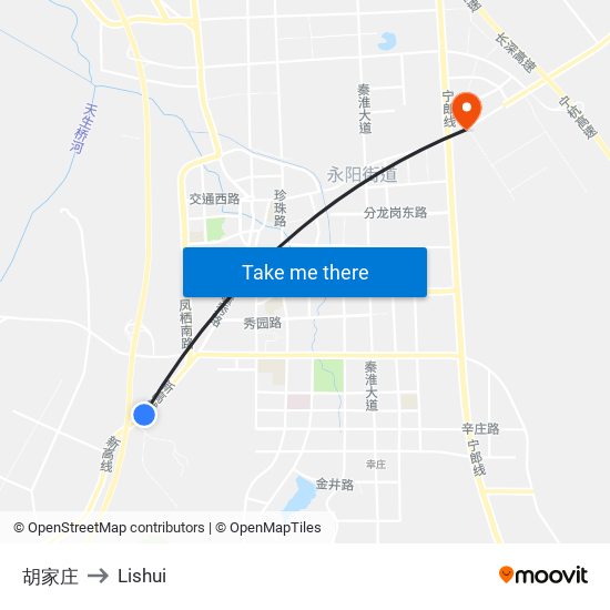胡家庄 to Lishui map