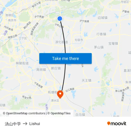 Tangshan Middle School to Lishui map