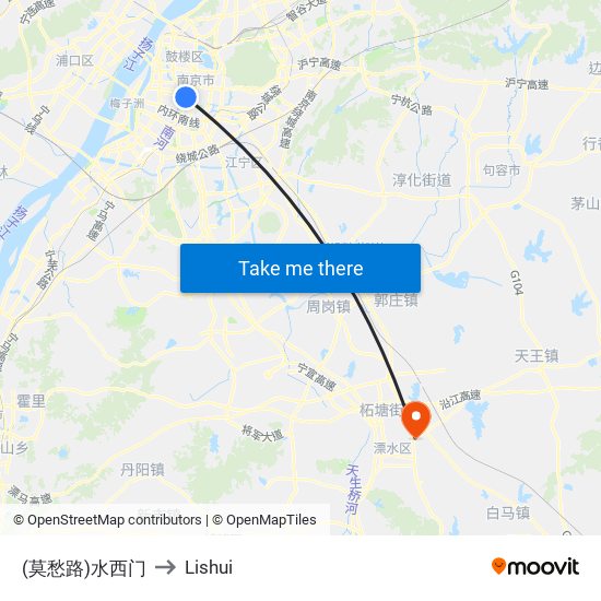 (莫愁路)水西门 to Lishui map