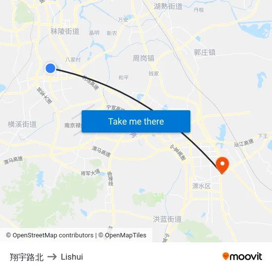 翔宇路北 to Lishui map
